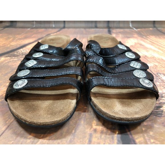 Dansko Janie Black 5-Strap Slip-on Slide Sandals Womens 38 / 7.5-8 (7a53 - Picture 8 of 10